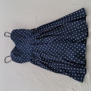 Navy polkadot dress